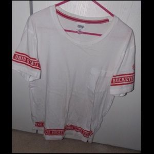 PINK graphic OSU long campus tee